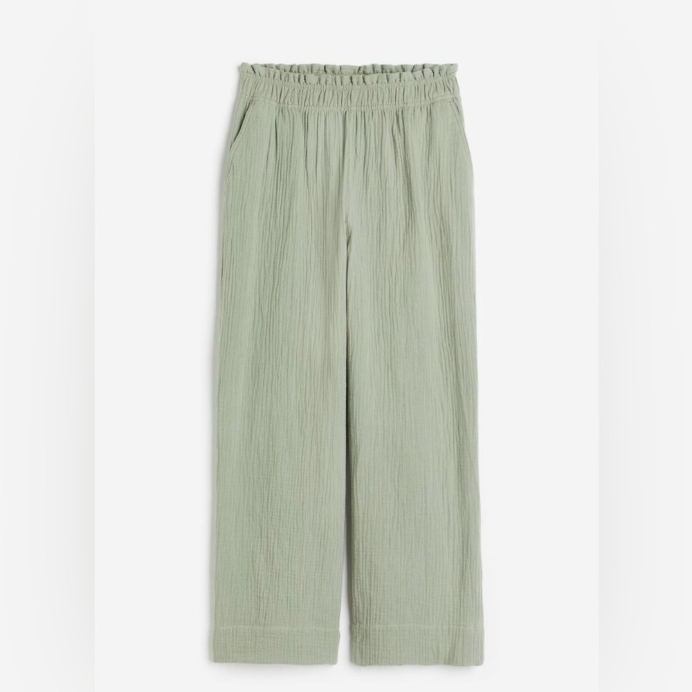 H&M linen sage green pants